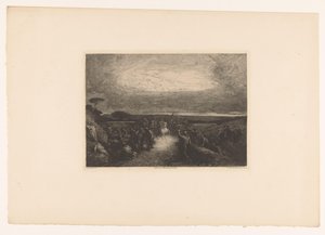 Paisagem com cavaleiro no meio de uma multidão
Dans les campagnes de Rome (título sobre o objecto) de Francois Nicolas Chifflart