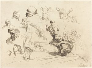 Folha de esboço de Francois Nicolas Chifflart
