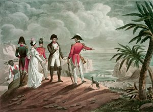 Bonaparte em Santa Helena (gravura em aço) de Francois Nicolas Martinet