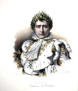 Napoleão I (1769-1821) aquando da sua coroação em 1804 (gravura)