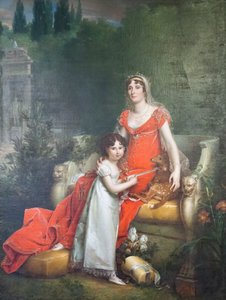 Elisa Bonaparte Baciocchi com a sua filha Napoleona Elisa de Baron François Pascal Simon Gérard
