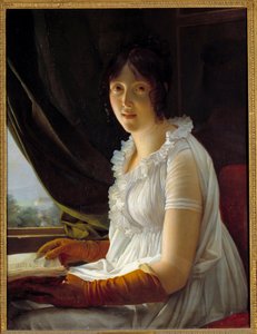 Retrato de Madame Barbier Walbonne (1763-1837) esposa do pintor Jacques Luc Barbier Pintura de François Gerard (1770-1837) 1796 Sol. 0,79x0,59 m de Baron François Pascal Simon Gérard