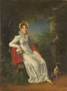 Caroline Bonaparte 1782-1839, rainha de Nápoles e Sicília, no Bois de Boulogne, 1820-1830 de Francois Pascal Simon Gerard