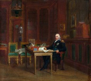 Luís XVIII 1755-1824 em seu Estudo nas Tulherias de Francois Pascal Simon Gerard