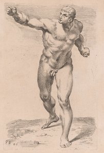 O Gladiador Borghese, vista frontal [placa 26] de Francois Perrier