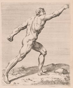 O Gladiador Borghese, vista lateral, virado para a direita [placa 28] de Francois Perrier