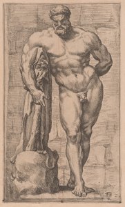 O Hércules Farnese, vista frontal [placa 2] de Francois Perrier