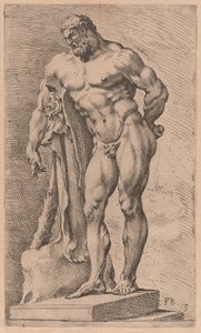O Hércules Farnese, vista de três quartos virada para a esquerda [placa 3] de Francois Perrier