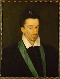 Henrique III, rei de França, com a fita azul da Ordem do Santo Espírito ... de François Quesnel