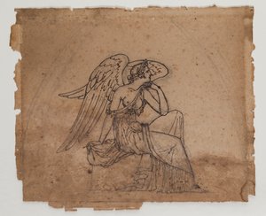 Figura alegórica, c.1825 (tinta e giz sobre papel) de Francois Rude