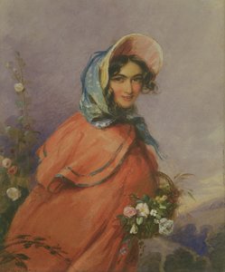 Retrato de uma senhora na paisagem aberta (wc no papel)
