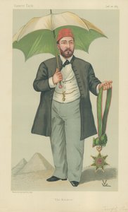 HH Mehemed Tewfik Pasha, Quediva do Egito, O Quediva, 20 de janeiro de 1883, desenho animado da Vanity Fair de Francois Verheyden