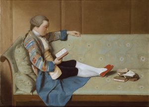 Retrato de um homem lendo - John Farr lendo Odes de Horace (pós-restauração) de Francois Vispre