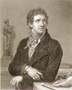 Retrato de Antonio Canova (1757-1822) gravado por William Henry Worthington (c.1790-p.1839) (gravura) de Francois Xavier (after) Fabre