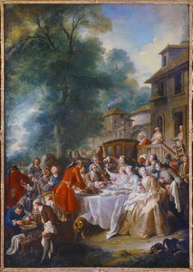 Almoço de caça. Pintura de Jean Francois De Troy (1679-1752)