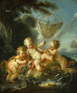 Putti como pescador, c.1744 de François Boucher