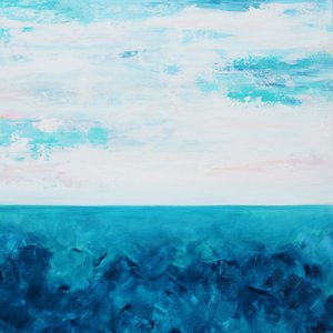 Paisagem marinha em azul profundo de Françoise Wattré