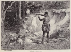 Sir Francis Chantrey matando duas galinholas com um tiro enquanto caçava em Holkham Hall, Norfolk (litho)