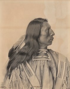 Retrato de Jack Red Cloud, um índio Sioux, final do século XIX. de Frank A. Rinehart
