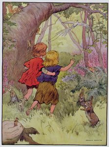 Hansel e Gretel, ilustração de "O Belo Livro de Rimas Infantis, Histórias e Imagens", de Frank Adams, publicado por Blackie und Son