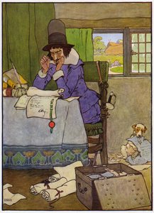 Ilustração para Babes in the Wood (cor litho) de Frank Adams