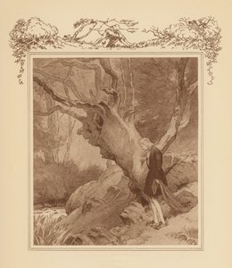 Ilustração para a Elegia de Gray (litografia a cores) de Frank Adams