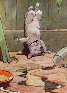 Ilustração para a Velha Mãe Hubbard (cor litho) de Frank Adams