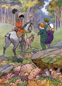 Ilustração para The Babes in the Wood (cor litho) de Frank Adams