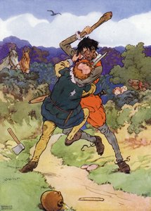 Ilustração para The Babes in the Wood (cor litho) de Frank Adams