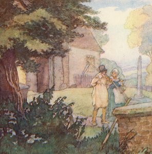 Ilustração para The Scholar-Gipsy por Matthew Arnold (lito colorido) de Frank Adams
