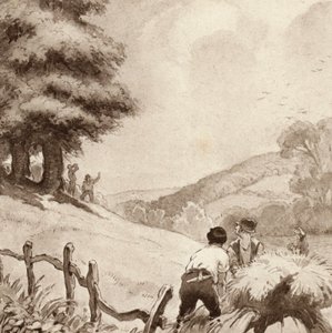 Ilustração para The Scholar-Gipsy de Matthew Arnold (cor litho) de Frank Adams