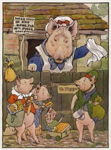 Ilustração para os três porquinhos de Frank Adams