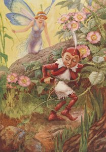 Nymphidia and Puck, de Nymphidia, de Michael Drayton (cor litho) de Frank Adams