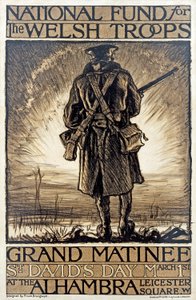 Cartaz anunciando um evento de angariação de fundos para o Fundo Nacional para as Tropas Galesas, 1º de março de 1915, de Frank Brangwyn