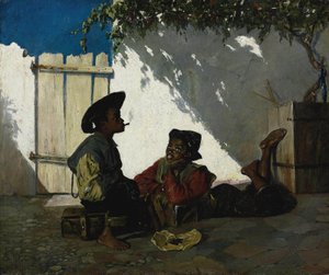 Italiano:  Dolce far niente Doce não fazer nada de Frank Buchser