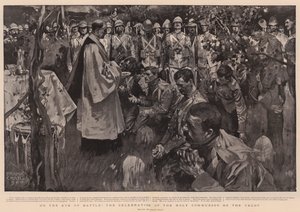 Na véspera da batalha, a celebração da sagrada comunhão no Veldt