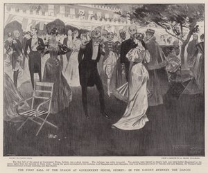 O primeiro baile da temporada na casa do governo, Sydney, no jardim entre as danças de Frank Craig