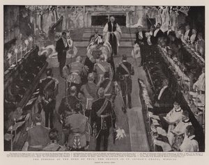 O funeral do duque de Teck, o serviço na capela de St George Windsor