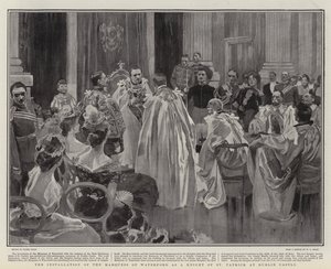 A instalação do marquês de Waterford como um cavaleiro de São Patrício no Castelo de Dublin de Frank Craig