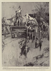 Assistindo a luta, o pessoal do Hospital Yeomanry em Roodeval
