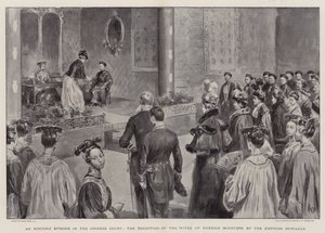 Um episódio histórico na corte chinesa, a recepção das esposas de ministros estrangeiros pela imperatriz viúva