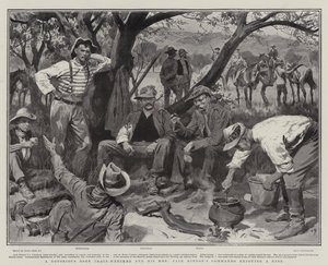 Um Notorious Boer Train-Wrecker e seus homens, Commando de Jack Hinton desfrutando de um descanso