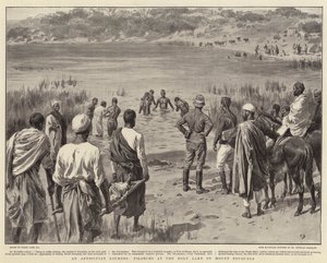 Uma Lourdes abissínio, peregrinos no lago sagrado no Monte Zouquala de Frank Dadd