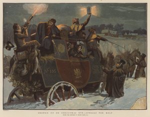 Snowed Up na véspera de Natal, apelos por ajuda (chromolitho)