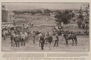 A Evacuação de Newcastle, os Habitantes desmantelando o Laager que eles construíram antes de Partir