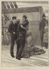 Bem-vindo a casa! Sua Alteza Real a Princesa de Gales encontra os Príncipes Reais a bordo do HMS Bacchante
