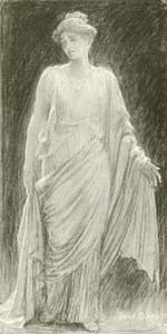 Madame de Navarro (Mary Anderson) como Hermione em um conto de inverno (gravura) de Frank Dicksee