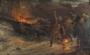 O Funeral de um Viking de Frank Dicksee