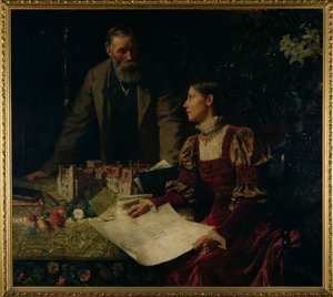 Os construtores da casa, 1879 de Frank Dicksee
