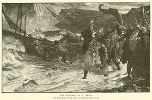 O funeral de um viking de Frank Dicksee